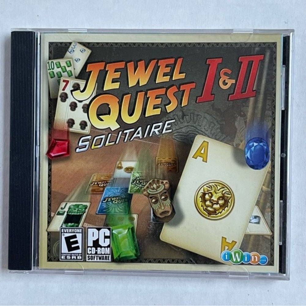 Jewel Quest Solitaire‎ I and II PC Games CD ROM E ESRB iWin Games Holiday Gift
